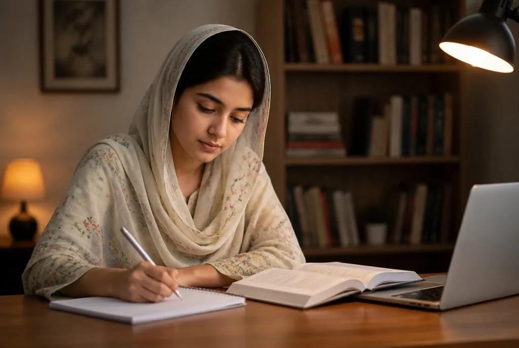 A Pakistani student preparing for university study in London